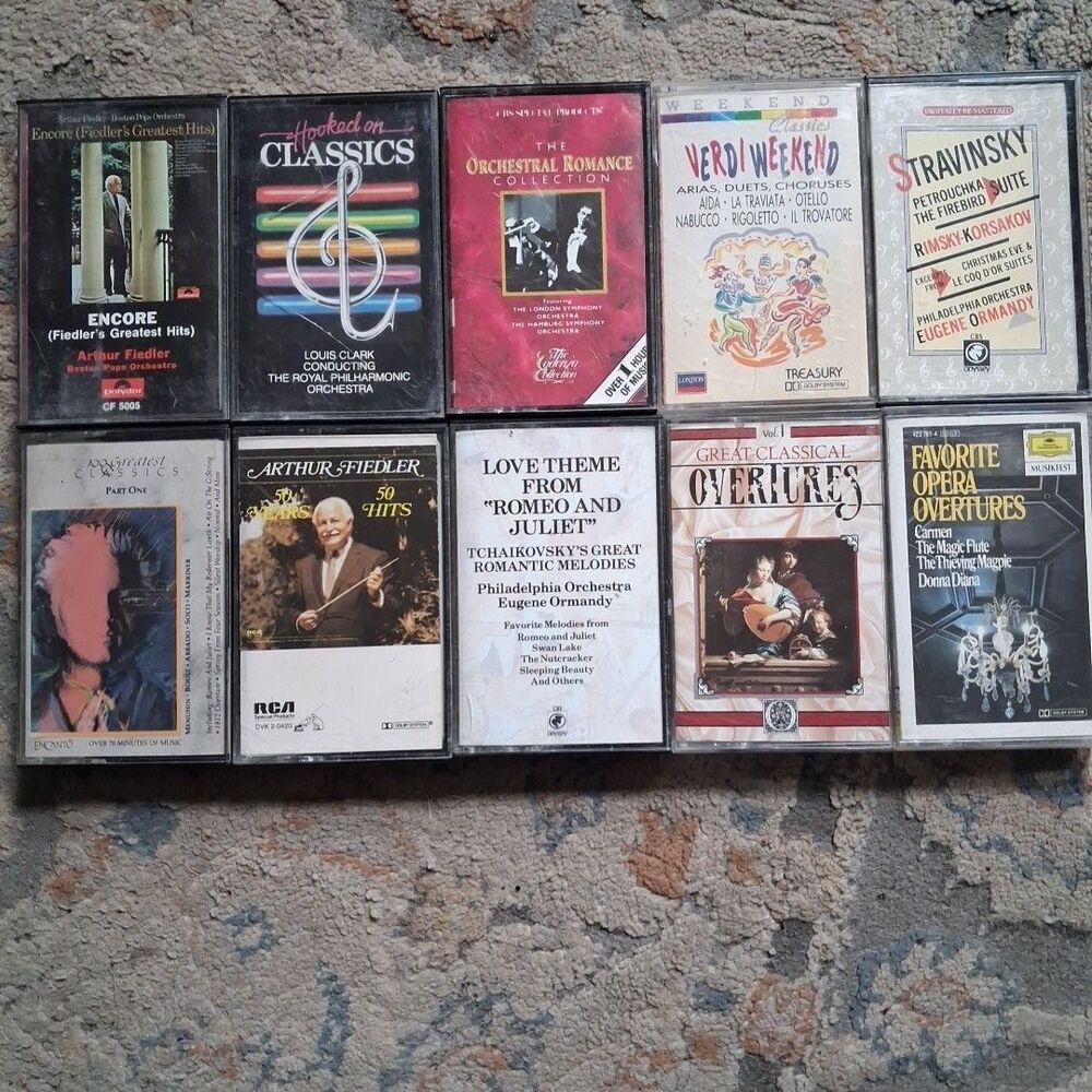 Classical Music Cassettes Arthur Fiedler Tchaikovsky Stravinsky Opera LotOf 10